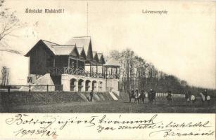 1904 Kisbér, Lóversenytér, futam indítása. Kiadja Haftl Kálmán