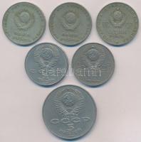 Szovjetunió 1967-1987. 1R (5x) + 5R T:2,2- Soviet Union 1967-1987. 1 Ruble (5x) + 5 Rubles C:XF,VF