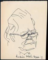 Vincze Lajos (1914-2002): Lukács Miklós. Tus, papír, jelzés nélkül, 18×14 cm