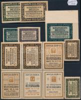 1921 Bélyeggyűjtés 13 db levélzáró (variációk)
