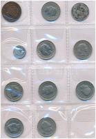 Svájc 33db-os vegyes fémpénz tétel, közte 1db ezüst, kis albumban T:2,2- Switzerland 33pcs of various coins, including 1pc silver, in small album C:XF,VF