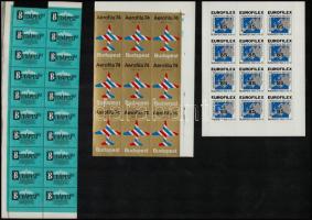 Magyar Nemzetközi bélyegkiállítások 6 db levélzáró ívtöredék