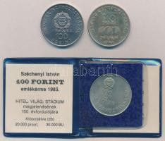 1980. 100Ft Ni "Szovjet-magyar közös űrrepülés" + 1983. 100Ft alpakka "Széchenyi Istv...