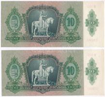 1936. 10P (2x) sorszámkövetők, nyomdai papírráncokkal T:I