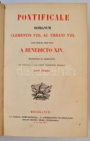 Pontificale Romanum Clementis VIII. ac Urbani VIII. Mechelen, 1845, P. J. Hanicq. Félbőr kötésben, a...