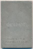 1939. "Biliárdverseny / Scheid G. A. tiszetelt dija" Ag(?) emlékplakett "SGA" gy...