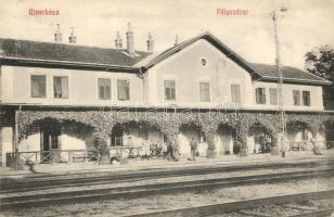 1912 Újverbász, Verbász, Novi Vrbas; vasútállomás. Bleyer József kiadása / Bahnhof / railway station