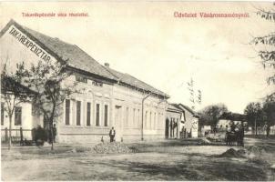 1910 Vásárosnamény, Takarékpénztár, utcakép. Kiadja Beck Izidor (EK)