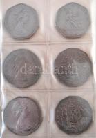 ~211db-os vegyes fémpénz tétel gyűrűs albumban, közte Nagy-Britannia, Kanada, Ausztrália és Amerikai...