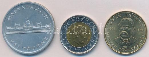 1945. 5P Al Parlament + 2002. 100Ft Kossuth + 2003. 20Ft Deák Ferenc T:1-