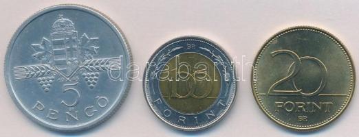 1945. 5P Al "Parlament" + 2002. 100Ft "Kossuth" + 2003. 20Ft "Deák Ferenc&q...