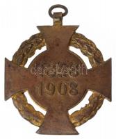 1908. "Katonai Jubileumi Kereszt" aranyozott Br kitüntetés mellszalag nélkül T:2,2-
Hunga...