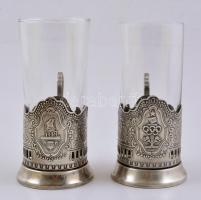 2 db szamovár pohár (Auróra 1917-1977, Moszkvai olimpia 1980)