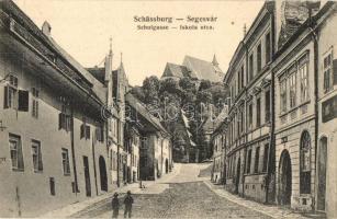 1908 Segesvár, Schässburg, Sighisoara; Schulgasse / Iskola utca. Kiadja W. Nagy / street view