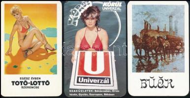 1955-1986 9 db színészeket ábrázoló kártyanaptár