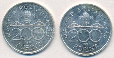 1992. 200Ft Ag "MNB" (2x) T:2
