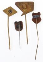 4db-os vegyes sportkitűző, közte "Bp Spartacus", "Kinizsi SE", "BRESC"...