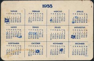 1955 Állami Áruház kártyanaptár