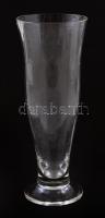 Régi 3 dl-es sörös pohár, kopásnyomokkal, csorba nélkül, m: 19,5 cm