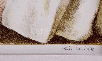 Kiss Terézia (1928- ): Rózsás csendélet. Színezett rézkarc, papír, jelzett, paszpartuban, 38×30 cm