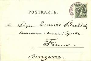 1897 (Vorläufer!) Stuttgart, Gruss aus... Eugensbrunnen, K. Residenzschloss / fountain, castle. flor...