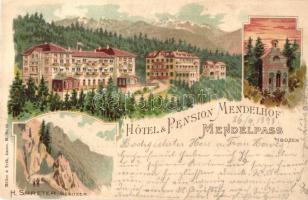 1898 Passo della Mendola, Mendelpass, Mendel Pass (Südtirol); Hotel & Pension Mendelhof, H. Spreter Besitzer. Müller & Trüb Nr. 20. litho (Rb)