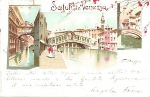 1898 Venice, Venezia; Ponte dei Sospiri / Bridge of Sighs. E. Berardi & Co. litho