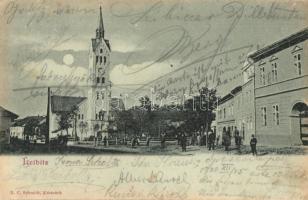 1900 Leibic, Leibitz, Lubica; Fő utca, templom. Kiadja R. C. Schmidt / main street, church (EK)