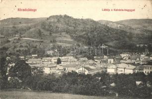 1912 Körmöcbánya, Kremnitz, Kremnica; látkép a Kálvária heggyel, Szarvas szálloda. Kiadja Paxner J. és Biron H. / general view with mountain and Hotel Hirsch (EK)