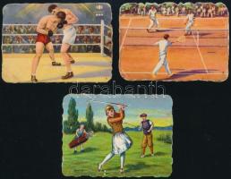 Sport gyűjtőképek, gyűrődésekkel, 12 db