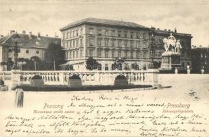 1903 Pozsony, Pressburg, Bratislava; Koronázási emlékmű. Verlag "Bediene dich allein" / Krönungshügelplatz / coronation memorial, monument (EK)