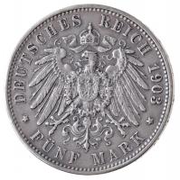 Német Államok / Württemberg 1903F 5M Ag "II Vilmos" (27,6g) T:1-,2
German States / Wurtte...