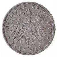 Német Államok / Hamburg 1908J 5M Ag (27,74g) T:2
German States / Hamburg 1908J 5 Mark Ag (27,74g) C...