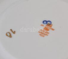 Zsolnay Pompadour teás csésze és alj, kézzel festett, jelzett, enyhén kopott aranyozás