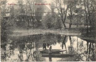 1907 Szatmárnémeti, Szatmár, Satu Mare; Kossuth kerti tó, csónakázók. Kiadja Cseplák Bálintné / park, lake, rowing boats (EK)