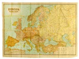 cca 1920-1930 Európa politikai térképe, tervezete: Dr. Schmidt Tibold, kiadja: Magyar Földrajzi Intézet Rt., irredenta szöveggel, 80×113 cm