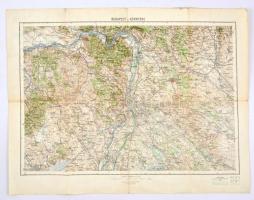 1926 Budapest és környékének katonai térképe, kiadja: M. Kir. Állami Térképészet, 47×63 cm