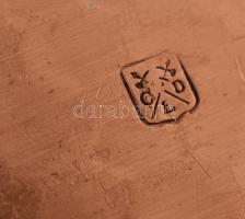 Jugendstil vörösréz tálca, jelzett (CLD), préselt, 48×26 cm