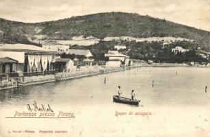 Portoroz, Portorose (Piran, Pirano); Bagni di spiaggia / beach (EK)