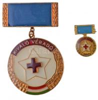 ~1970-1980. Kiváló Véradó zománcozott fém kitüntetés miniatűrrel együtt T:1-,2