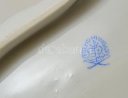 Herendi Viktória mintás madarasa kínáló, kézzel festett, jelzett, apró festék kopással, 35×36 cm, m:...