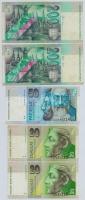 Szlovákia 2001-2006. 20K (2x) + 50K + 200K (2xklf) T:III
Slovakia 2001-2006. 20 Korun (2x) + 50 Kor...