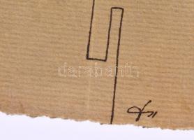 Olvashatatlan jelzéssel: Végtelen vonalak. Vegyes technika, papír, 32×24 cm