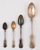 Monogramos alpakka evőeszközkészlet, jelzett (W.M.F.21) ,  szedő villa és kanál csontnyéllel, pótolt...