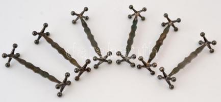 Monogramos alpakka evőeszközkészlet, jelzett (W.M.F.21) ,  szedő villa és kanál csontnyéllel, pótolt...