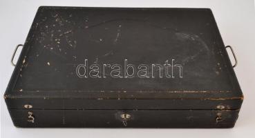 Monogramos alpakka evőeszközkészlet, jelzett (W.M.F.21) ,  szedő villa és kanál csontnyéllel, pótolt...