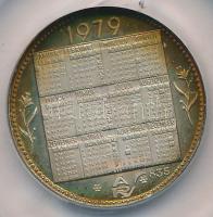 1979. Naptár Ag bélyegérem ÁPV tokban (~5,5g/0.835/24mm) T:1- (eredetileg PP) patina