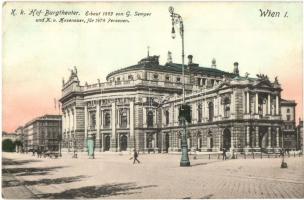 Vienna, Wien I. K. k. Hof Burgtheater. Erbaut 1889 von G. Semper und K. v. Hasenauer für 1474 Personen. P. Ledermann 1910. / National Theater (EK)