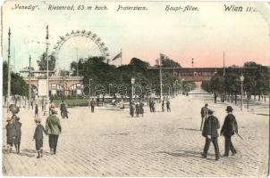 Vienna, Wien II. Venedig in Wien, Riesenrad, Praterstern, Haupt Allee. P. Ledermann 1908. / amusement park (EK)