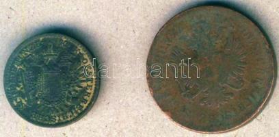 Ausztria/magyar verdejel 1851B 1/2Kr T:3 kis ph. + 1860B 4Kr T:3/4+